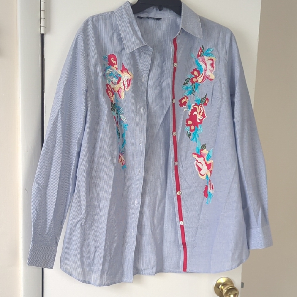 Chadwicks Light Blue Pinstripe Shirt